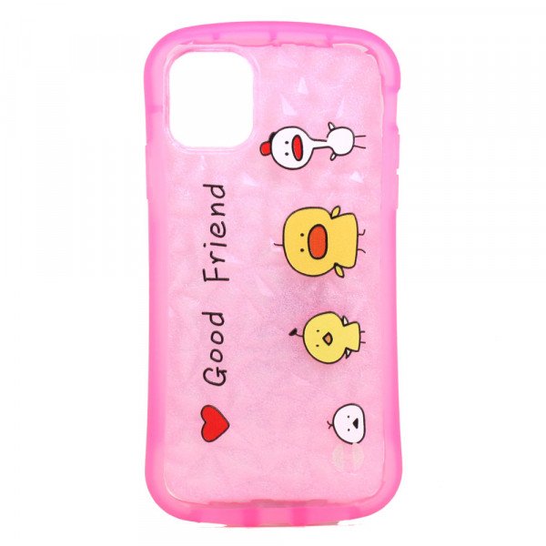 Wholesale iPhone 11 (6.1in) Air Cushioned Grip Crystal Case (Pink Good Friends)